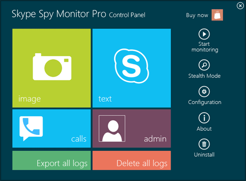 Screenshot of Skype Spy Monitor Pro